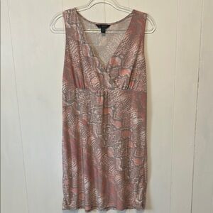 Ambrielle Gray Pink Snake print Midi Dress